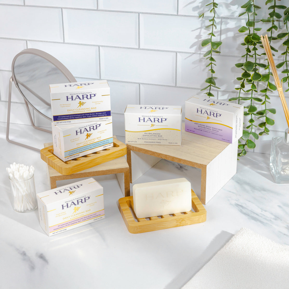 HARP® Fragrance-Free Body Wash Bar – pH-Balanced, Soap-Free, 5 oz