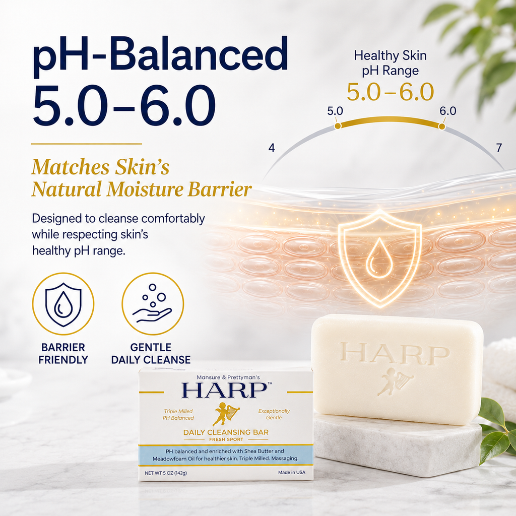 HARP® Fresh Sport Body Wash Bar – pH-Balanced, Soap-Free, 5 oz